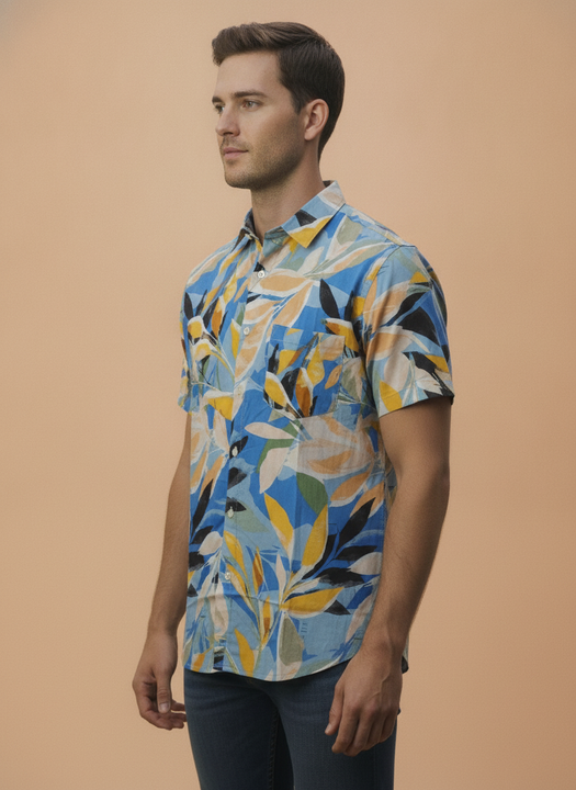 Multicolor Floral Print Premium Rayon Shirt