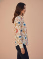 Cambric Digital Print Puff Sleeve Shirt
