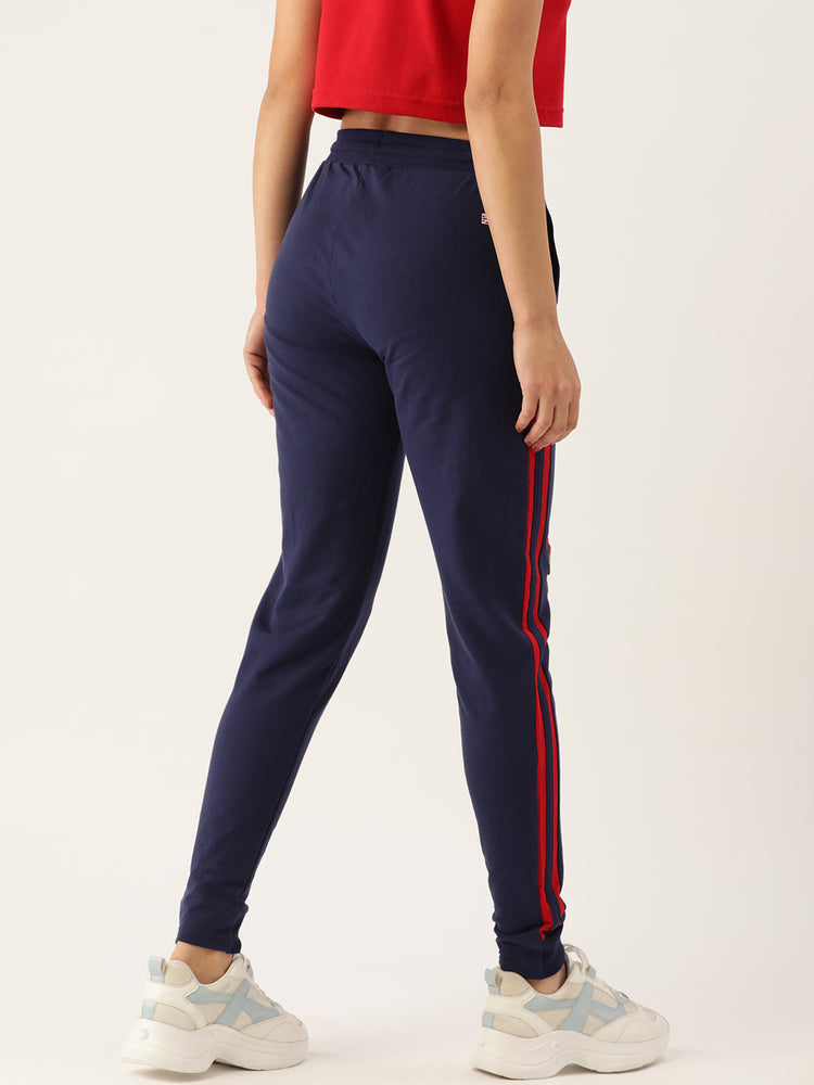 WOMENS COTTON LYCRA SMART FIT SOLID TRACK PANTS