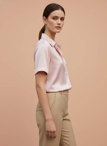 Short Sleeve European Satin Shirt