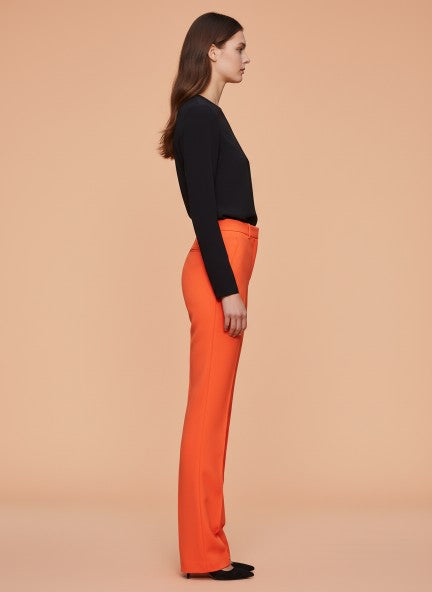 Banana Crepe Flame Straight Fit Flap Pocket Trouser