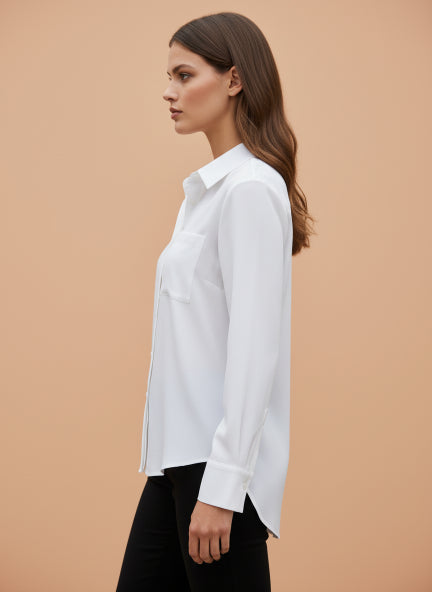 Elegant Women’s White Button-Down Shirt