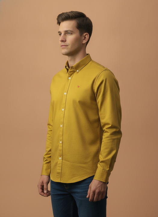 Yellow Shirt With Premium Cotton Lycra