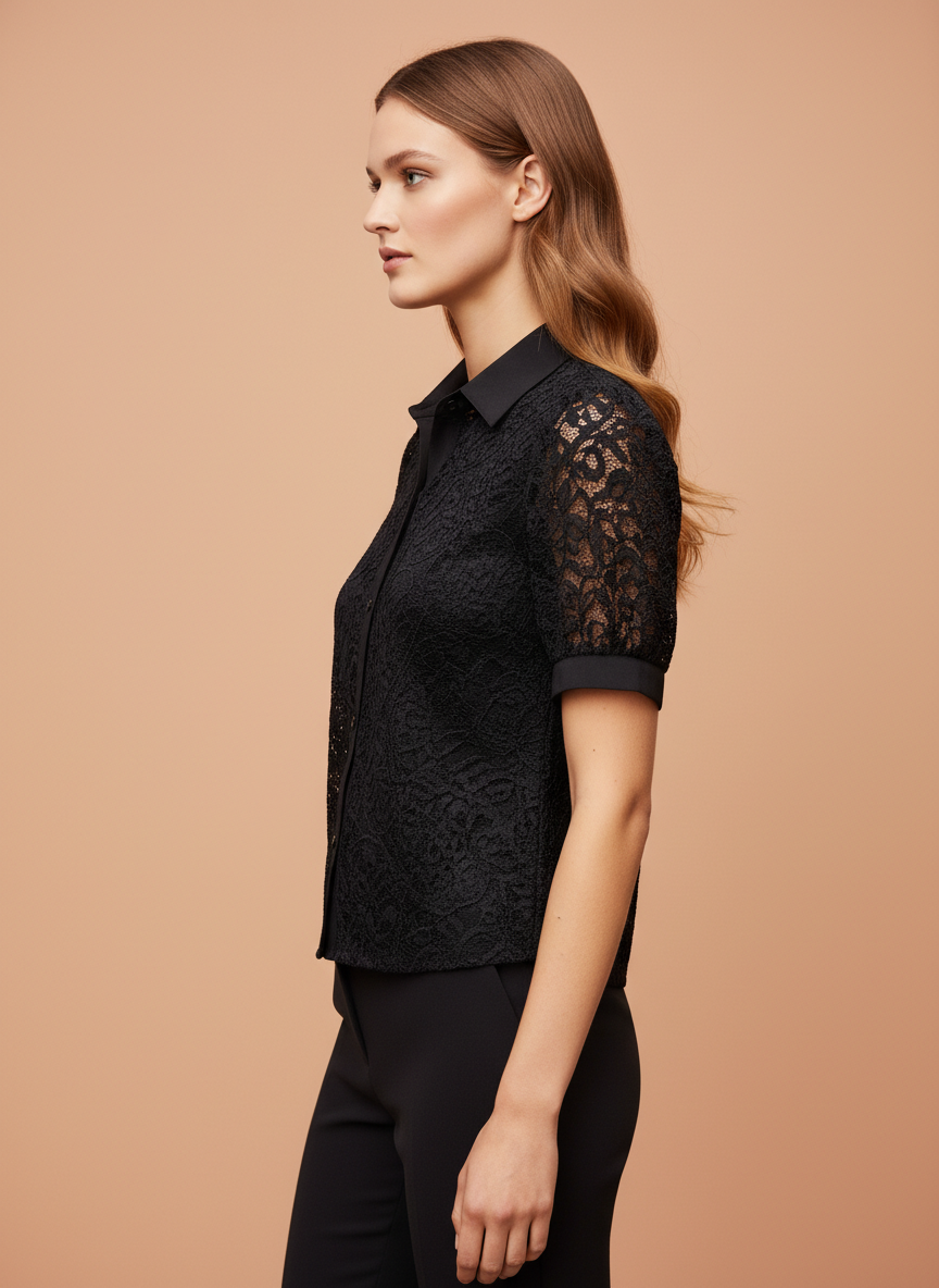 Luxury Lace Premium Textured Shirt For Womens