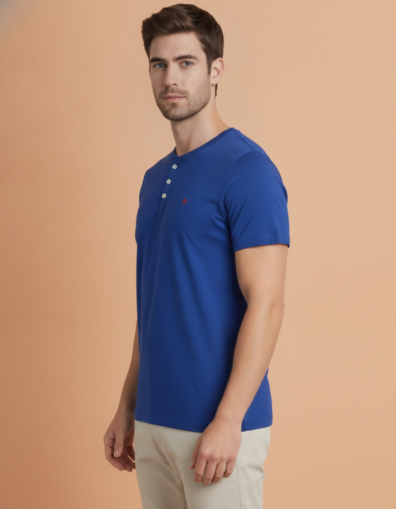 Mens Premium Cotton Half Sleeve Henley T-Shirts