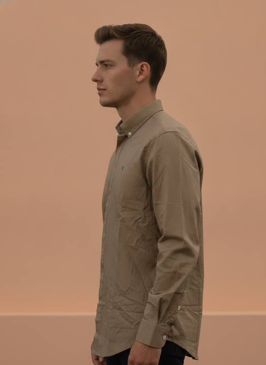 Brown Shirt With Premium Cotton Lycra