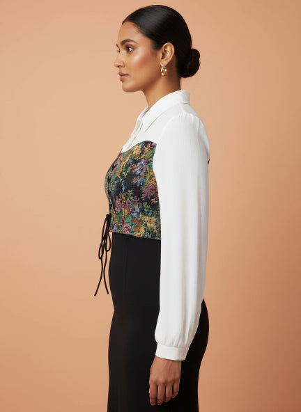 Premium Floral Corset Style Shirt Dress for Women