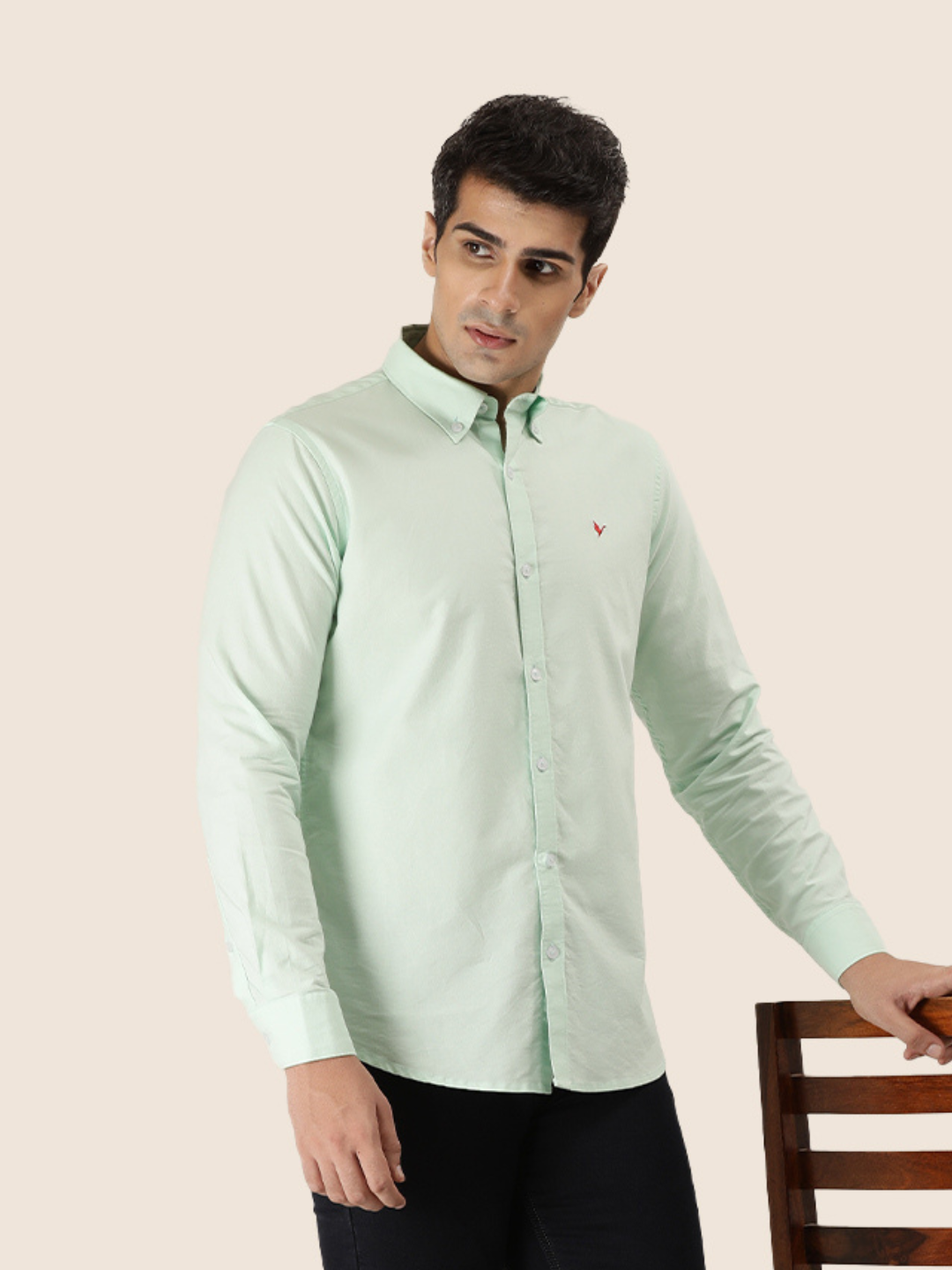 MEN'S PREMIUM COTTON OXFORD SOLID SHIRT | MINT GREEN