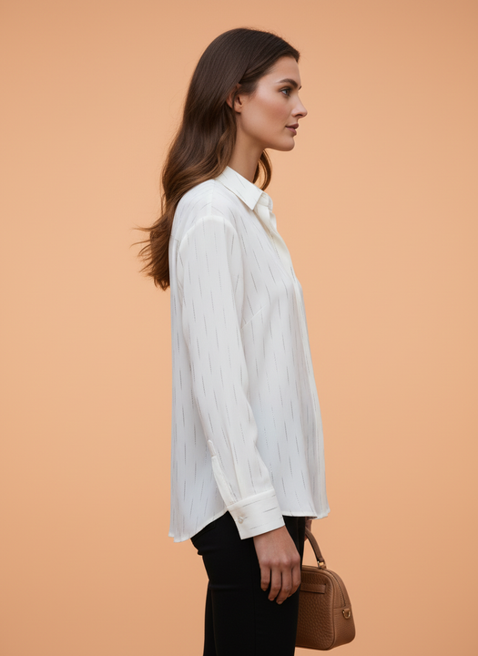 Off White Pinstripe Shirt for Women