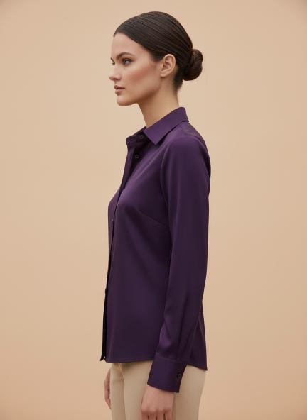 Tailored Fit European Satin Shirt With Pleated Placket