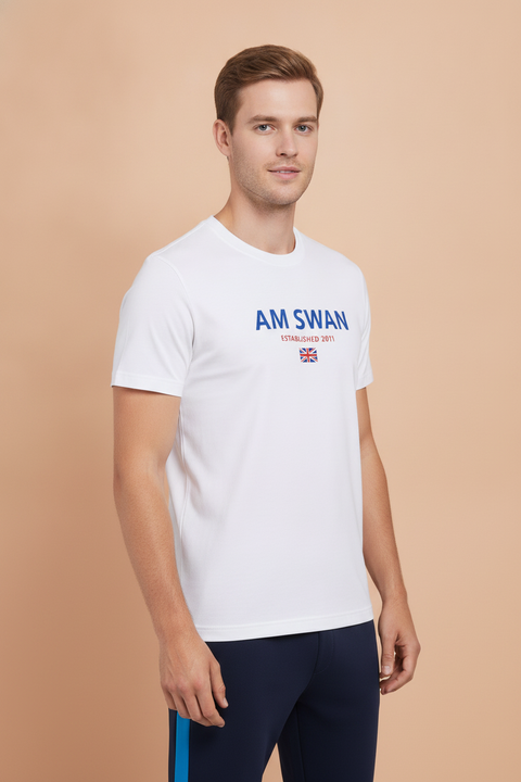 Mens Cotton Rich Lycra Graphic Half  Sleeve Crew Neck T-Shirts