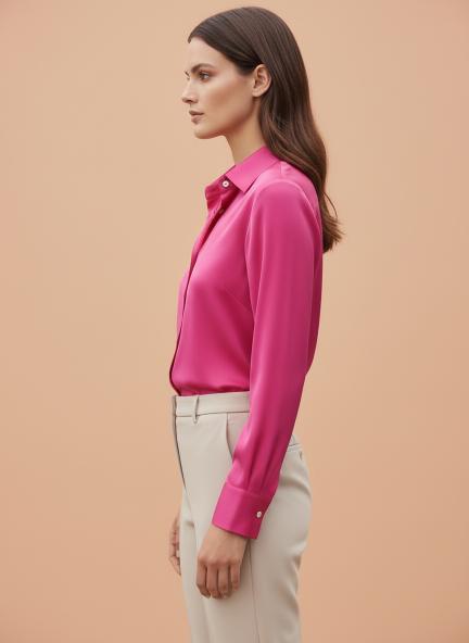 Ruby Pink Regular Fit Summer Satin Shirt