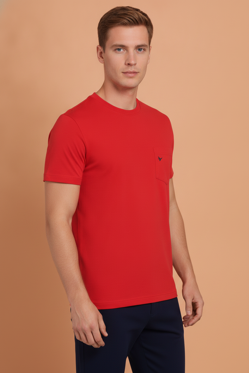 Mens Premium Cotton Half Sleeve Solid T-Shirts
