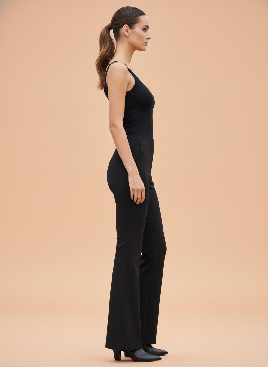 Black Flared Trousers for Women