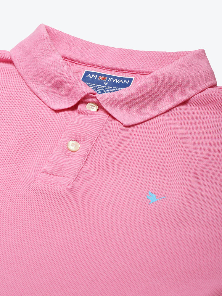 Premium Pink Cotton Half Sleeve Polo