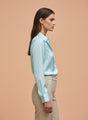 Sky Blue Regular Fit Summer Satin Shirt