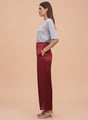 European Satin Regular Fit Flared Trouser