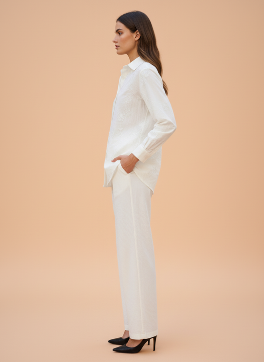 Women’s Elegant White Shirt & Trouser Co-Ord Set