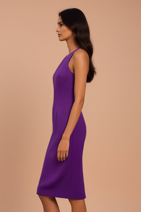 Women’s Luxury European Satin Purple Midi Dress
