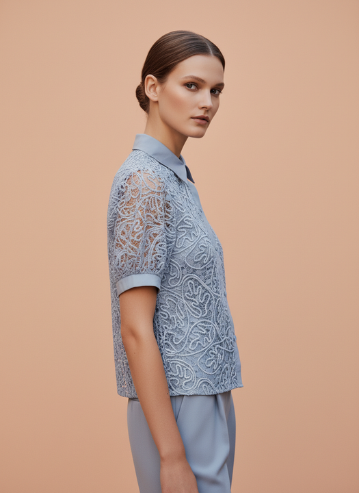 Luxury Lace Premium Textured Shirt For Womens