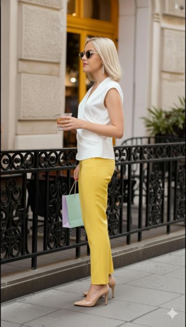 European Satin V Neck Pleated Sleeveless Top