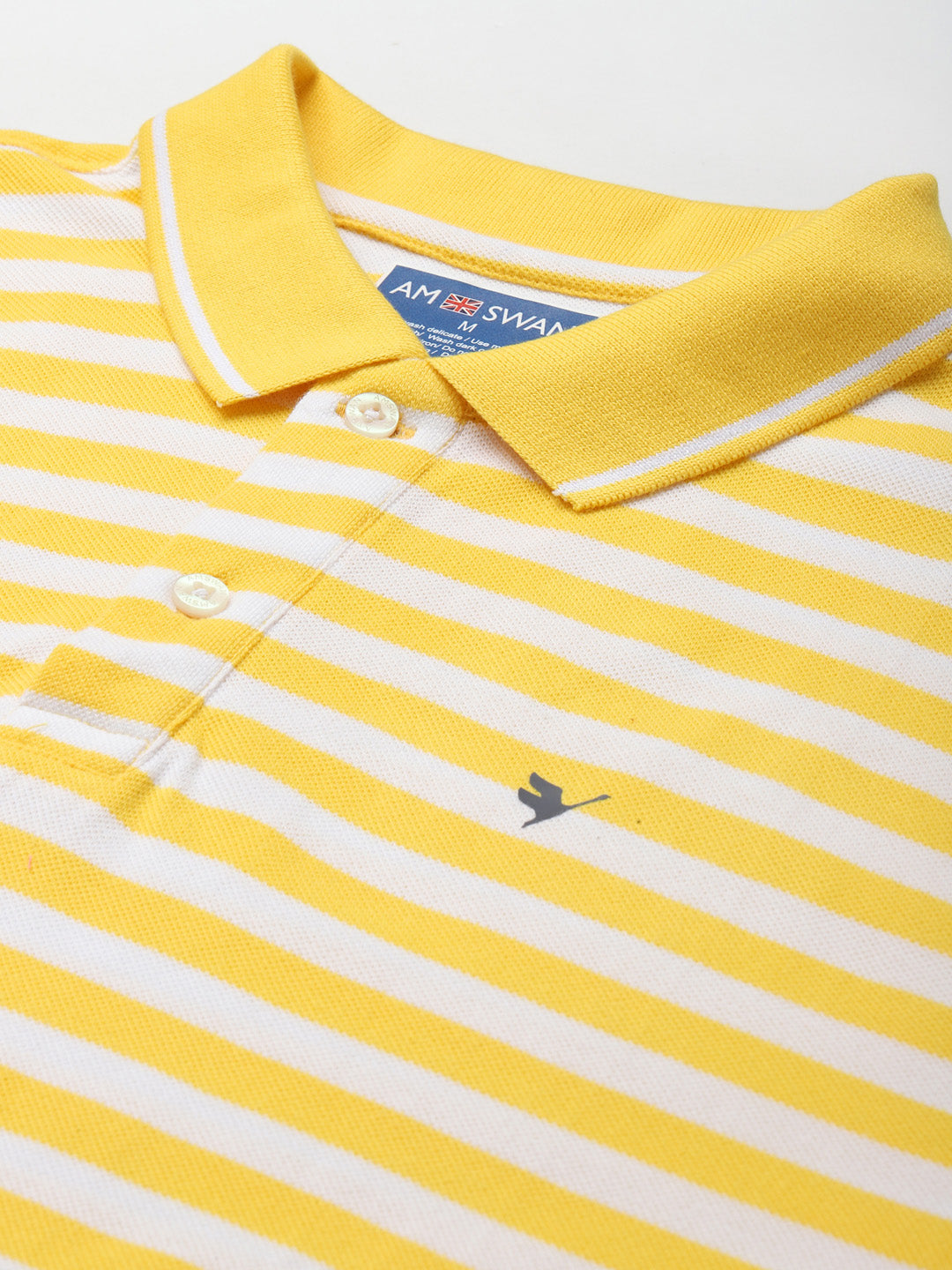 Premium Yellow Cotton Striped Half Sleeve Polo