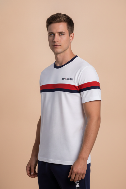 Mens Premium Cotton Lycra Printed Half Sleeve Crew Neck T-Shirts