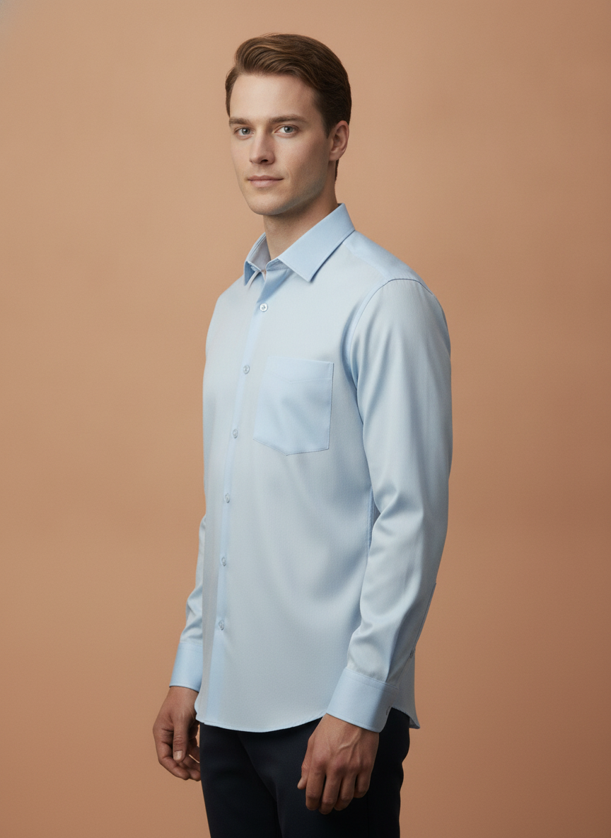 Sky Blue  Shirt With Premium Cotton Lycra