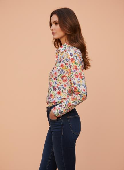 Premium Micro Digital Print Puff Sleeve Shirt