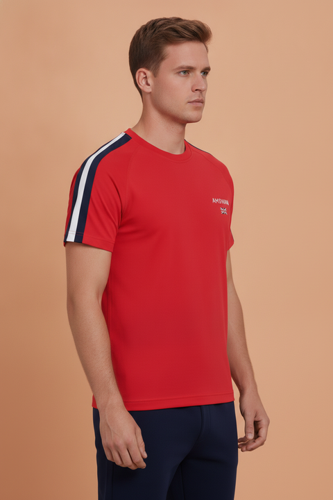 Mens Cotton Rich Lycra Half  Sleeve Crew Neck T-Shirts