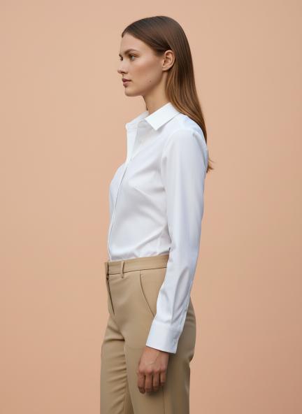 Off White Regular Fit Summer Satin Shirt