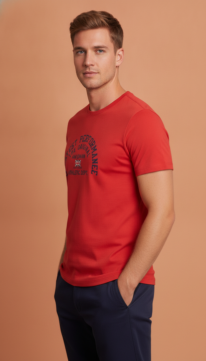 Mens Premium Cotton Printed Half Sleeve Crew Neck T-Shirts