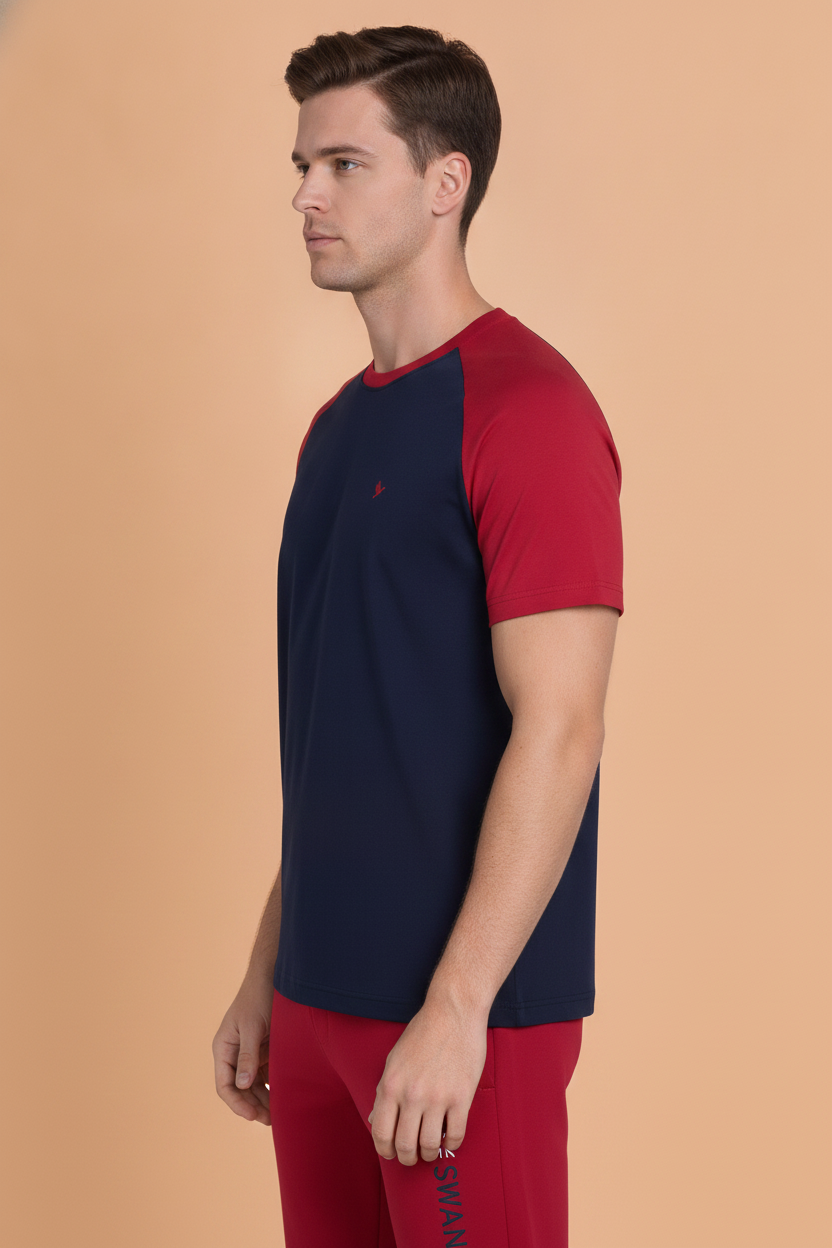Mens Premium Cotton Raglan Half Sleeve Crew Neck T-Shirts