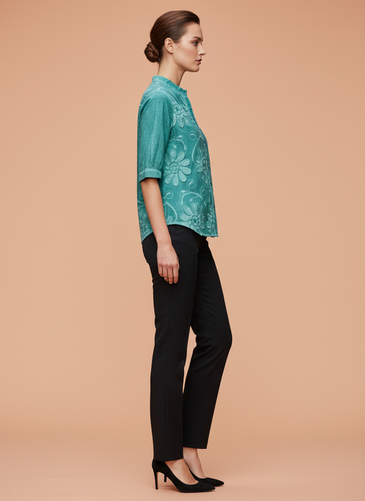 Elegant Floral Embroidered Women’s Top