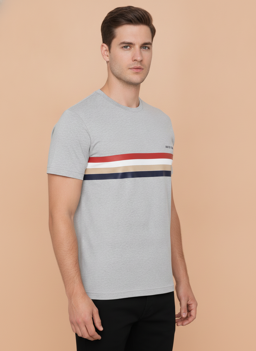 Mens Cotton Rich Graphic Half  Sleeve Crew Neck T-Shirts
