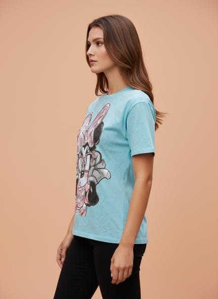 Cute Cartoon Graphic Printed T-Shirt for Women