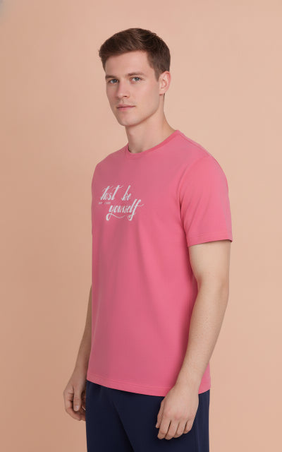 Mens Premium Cotton Lycra Graphic Half Sleeve Crew Neck T-Shirts