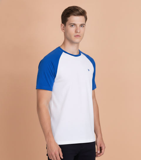 Mens Premium Cotton Raglan Half Sleeve Crew Neck T-Shirts
