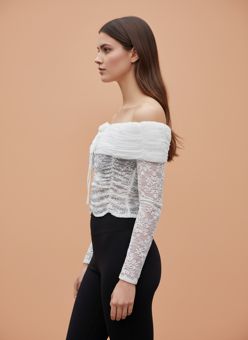 Women’s White Off Shoulder Lace Top