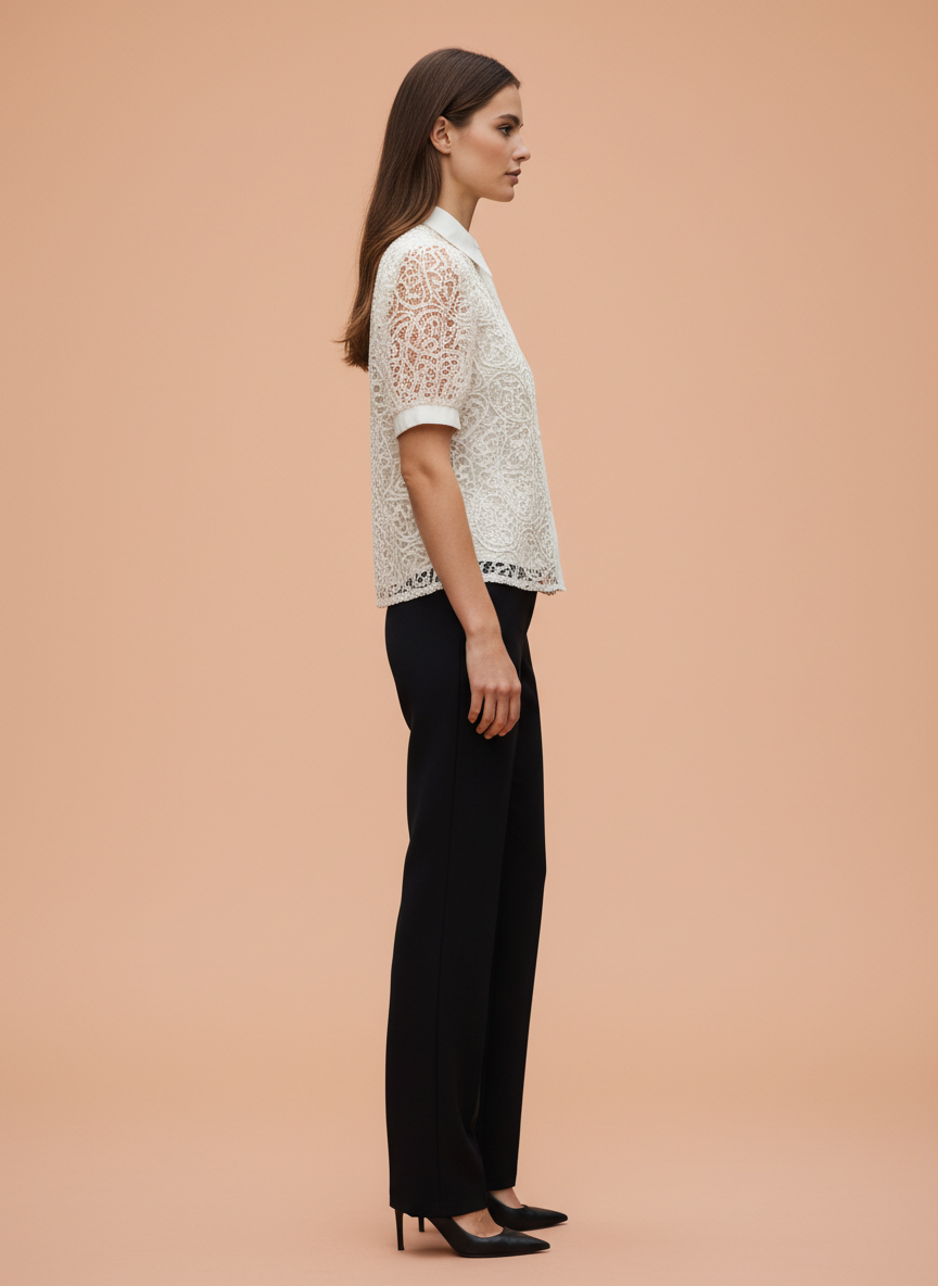 Luxury  Lace Premium Textured Shirt For Womens