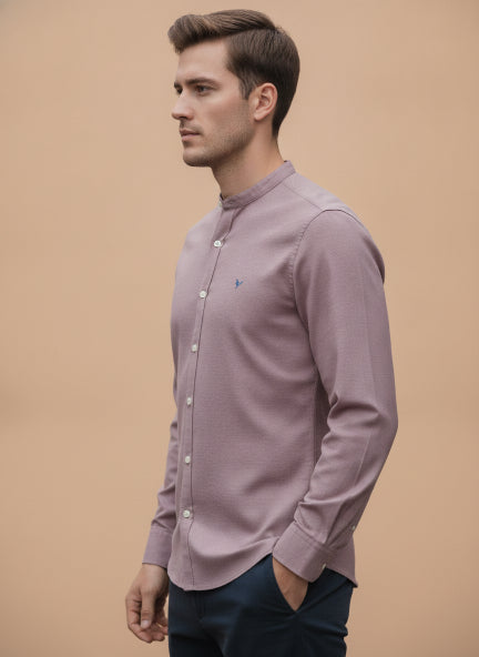 Premium Men'S Crinkle Cotton Shirt | Mauve