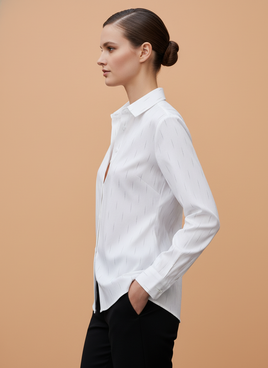 White Pinstripe Shirt for Women