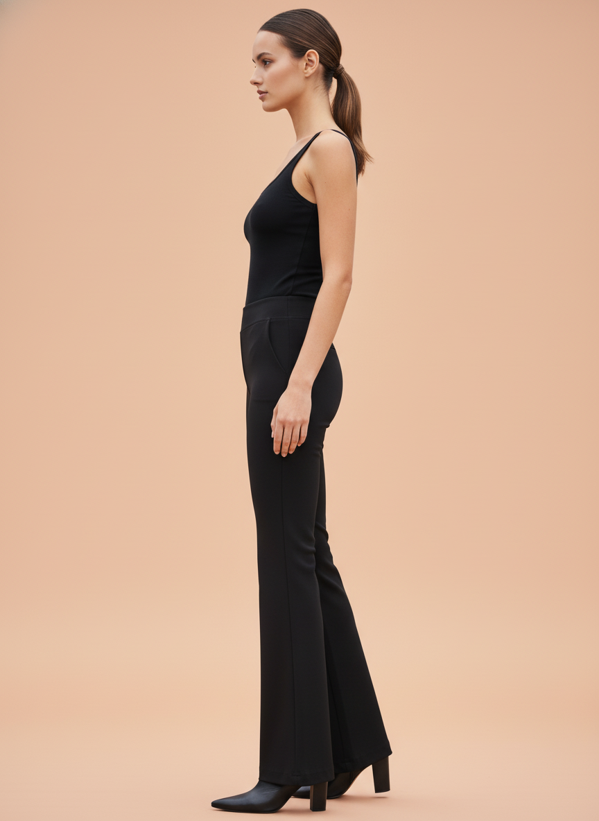 Black Flared Trousers for Women