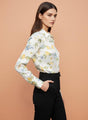 Linen Satin Multicolour Regular Length Straight Hem Digital Print Shirt
