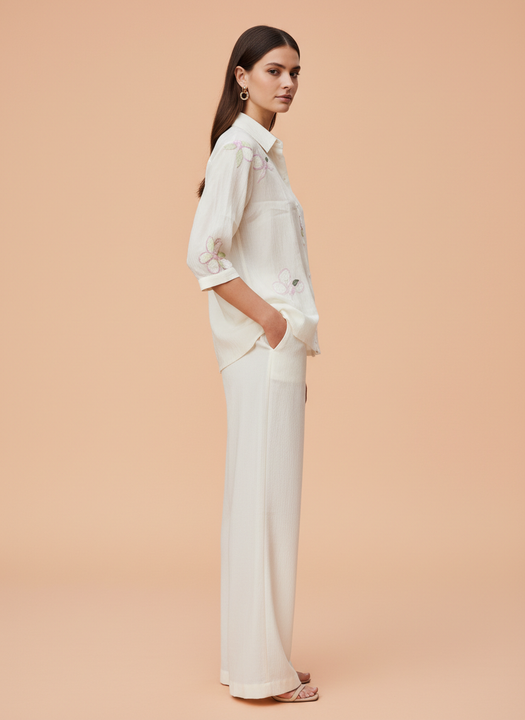 Elegant Off-White Linen Co-Ord Set for Women