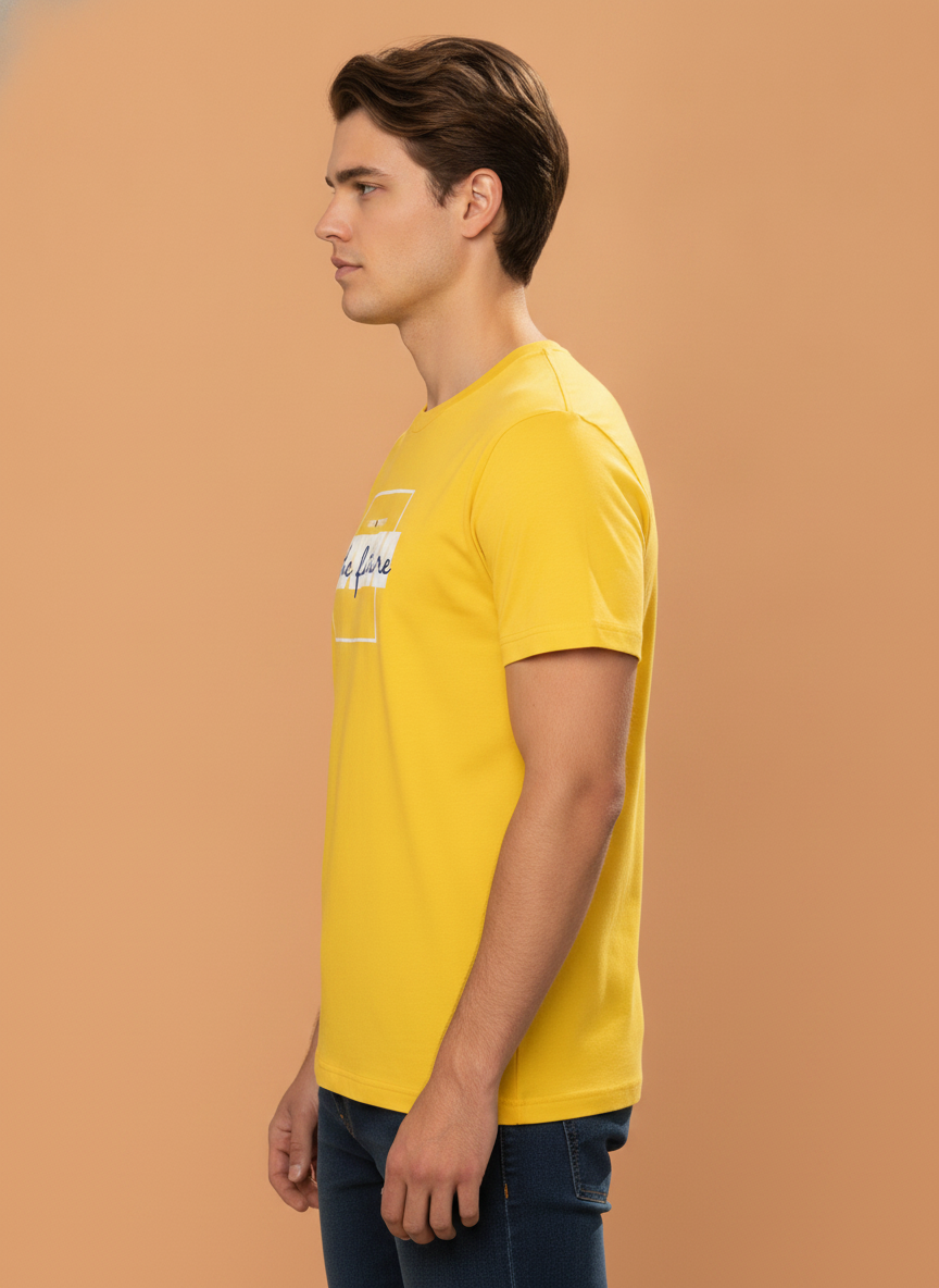 Mens Premium Cotton Lycra Printed Half Sleeve Crew Neck T-Shirts