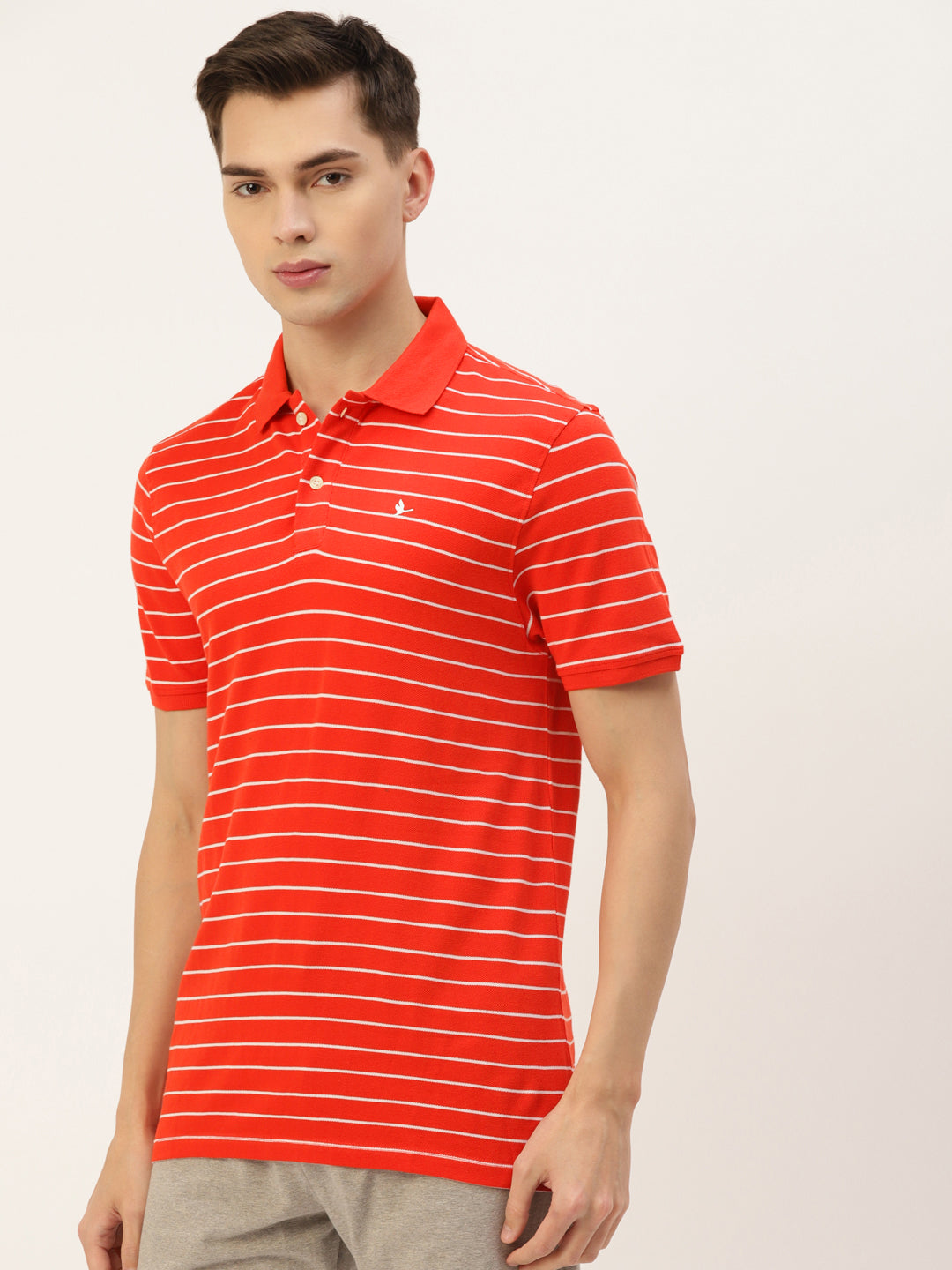 Premium Red Striped Half Sleeve Polo