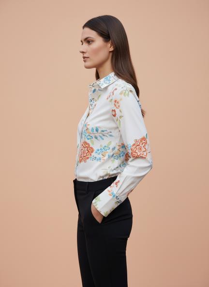 Premium Micro Digital Print Puff Sleeve Shirt