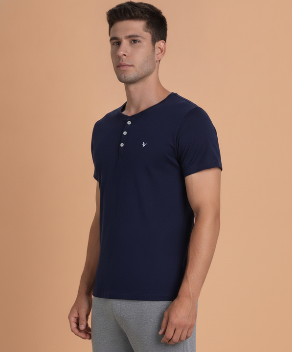 Mens Premium Cotton Half Sleeve Henley T-Shirts