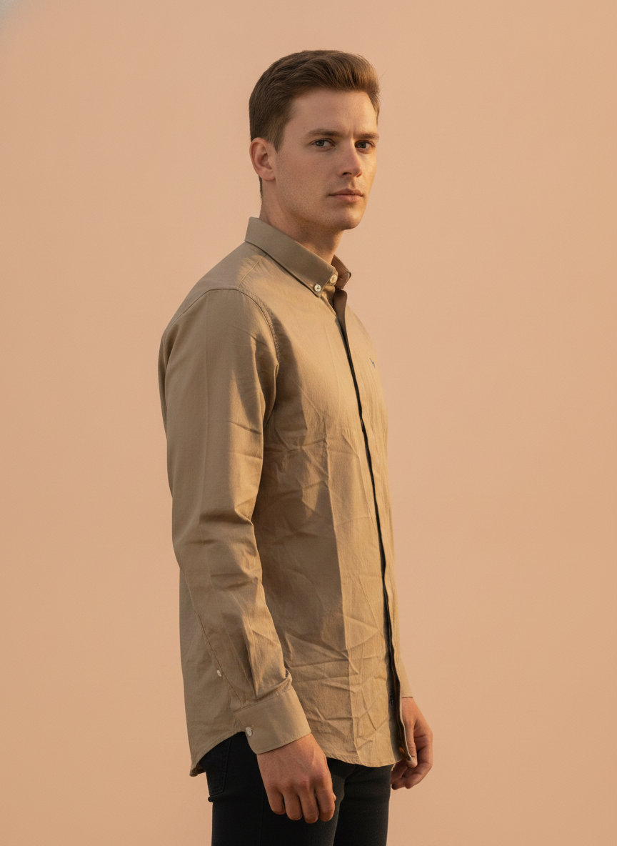Brown Shirt With Premium Cotton Lycra